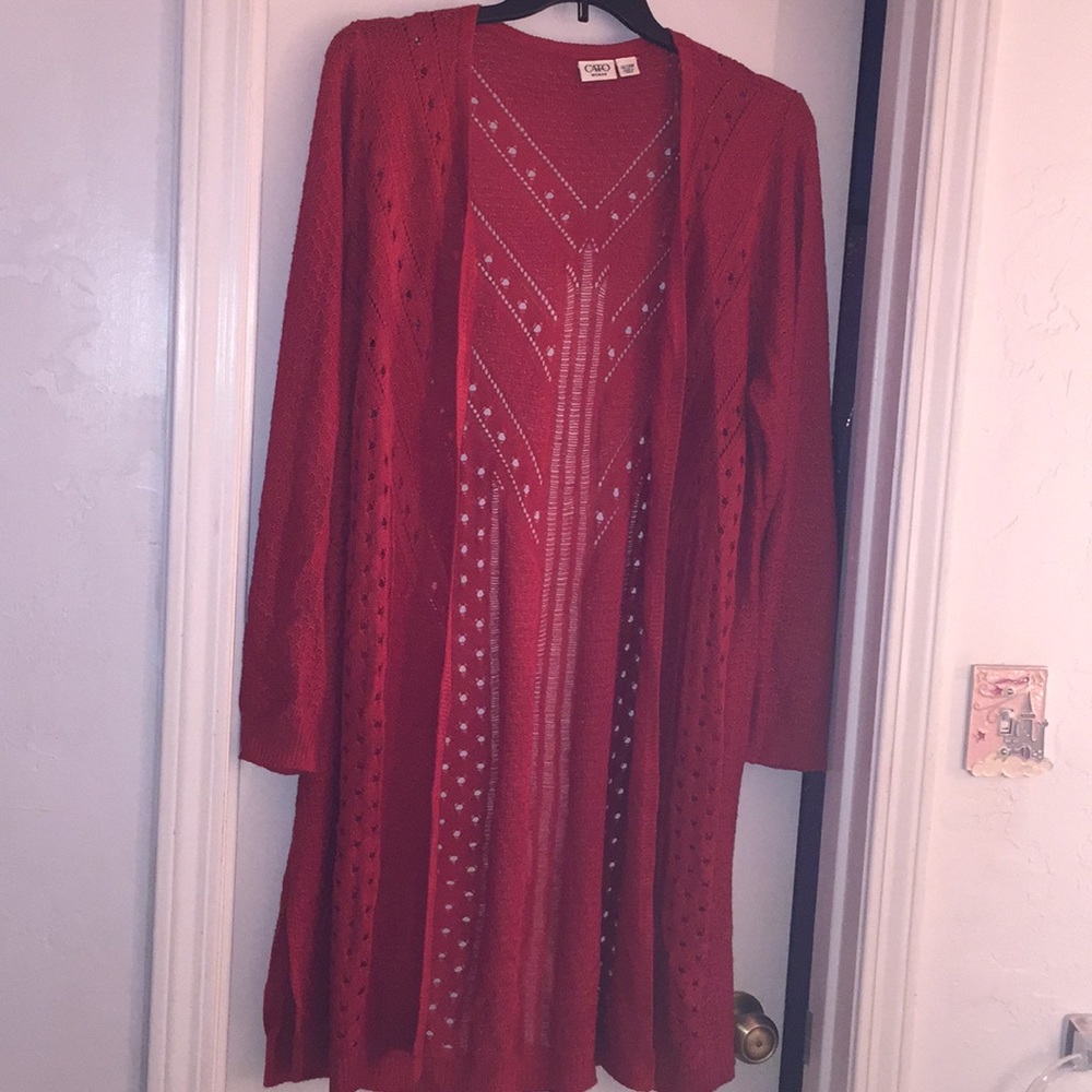 burnt orange cardigan!